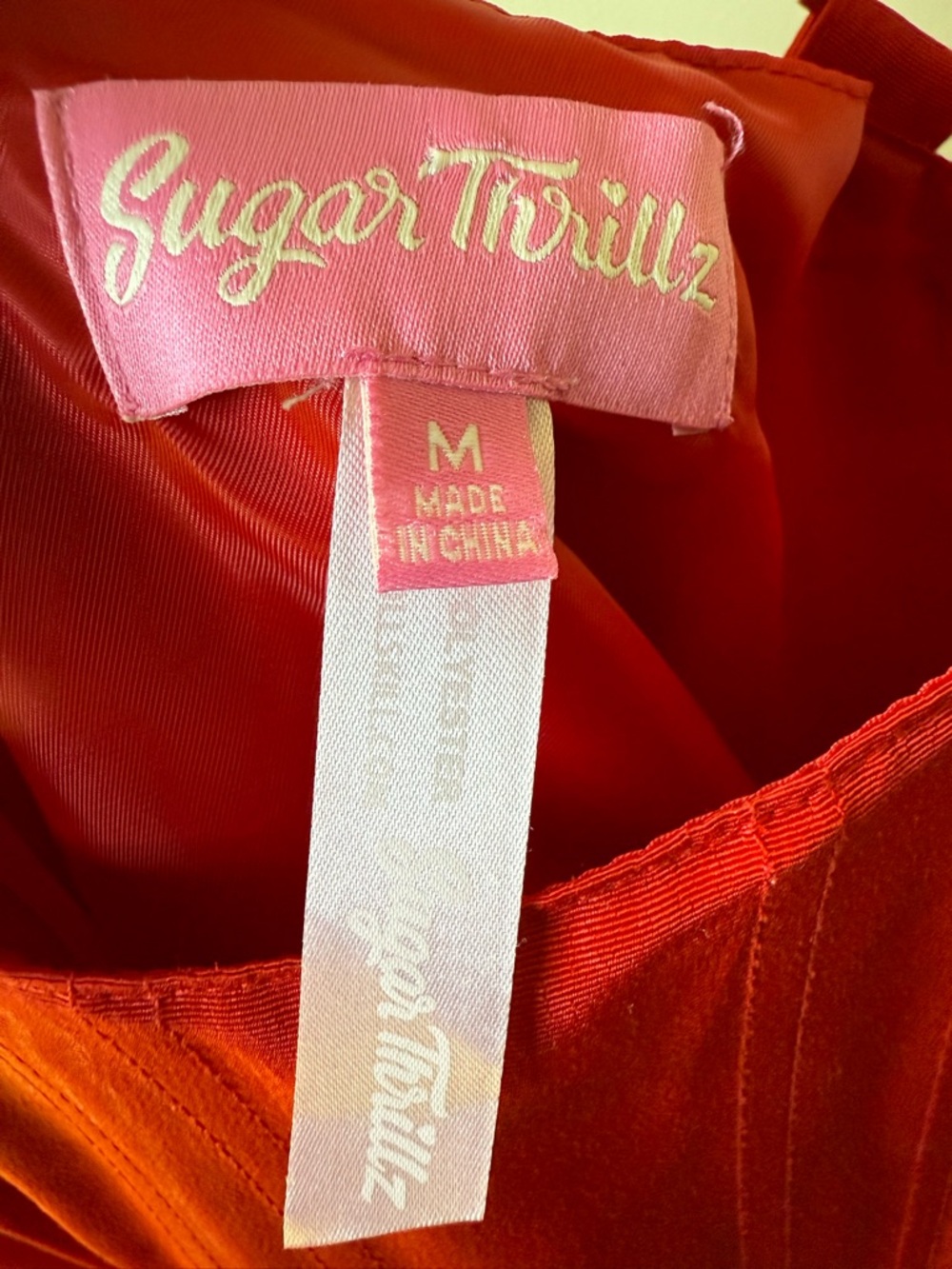 SUGAR THRILLZ Magic Moves Red Corset Mini Dress Balletcore Party Vamp Coquette M - Picture 4 of 6